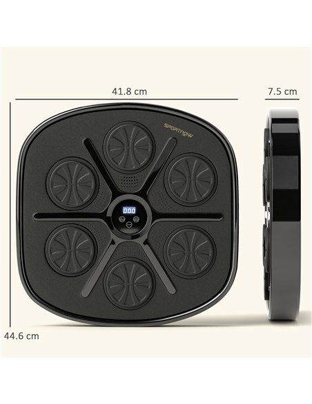 SPORTNOW Music Boxing Machine, Smart Bluetooth Boxing Machine Wall Mounted with 9 Speeds & Modes, LED Lights and Gloves, Punchin - pic 173996 | FastDaddyshop