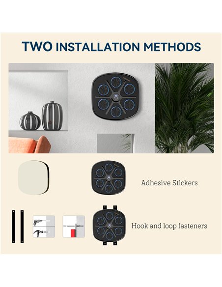SPORTNOW Music Boxing Machine, Smart Bluetooth Boxing Machine Wall Mounted with 9 Speeds & Modes, LED Lights and Gloves, Punchin - pic 173999 | FastDaddyshop