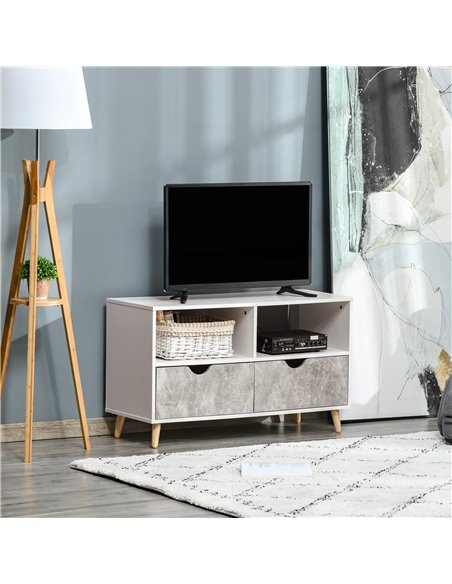 Homcom 990mm TV Stand with Shelf & Drawers, Modern Grey - pic 17400 | FastDaddyshop