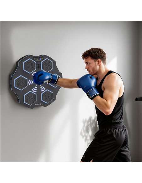 SPORTNOW Music Boxing Machine, Smart Bluetooth Boxing Machine Wall Mounted with 9 Speeds & Modes, LED Lights, Punching Pad for A - pic 174004 | FastDaddyshop
