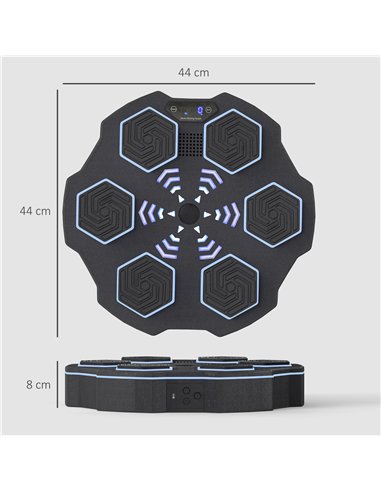 SPORTNOW Music Boxing Machine, Smart Bluetooth Boxing Machine Wall Mounted with 9 Speeds & Modes, LED Lights, Punching Pad for A