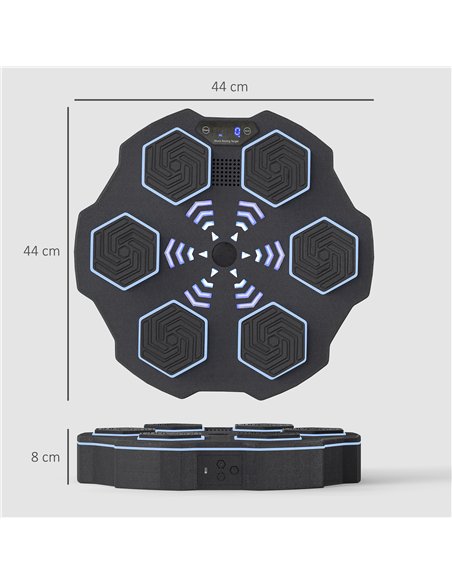 SPORTNOW Music Boxing Machine, Smart Bluetooth Boxing Machine Wall Mounted with 9 Speeds & Modes, LED Lights, Punching Pad for A - pic 174005 | FastDaddyshop