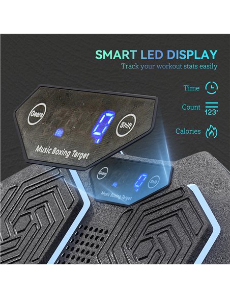 SPORTNOW Music Boxing Machine, Smart Bluetooth Boxing Machine Wall Mounted with 9 Speeds & Modes, LED Lights, Punching Pad for A - pic 174008 | FastDaddyshop