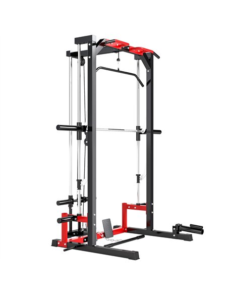 SPORTNOW Cable Crossover Machine, Multi-Function Power Rack with Pull Up Bar, Lat Pull Down System, Squat Rack, Barbell Bar - pic 174030 | FastDaddyshop