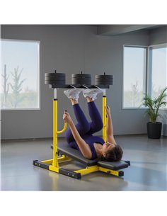 SPORTNOW Vertical Leg Press Machine with Adjustable Leg, Back and Head Positions, 1" Standard Plate Compatible, Yellow 2