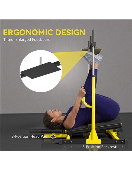 SPORTNOW Vertical Leg Press Machine with Adjustable Leg, Back and Head Positions, 1" Standard Plate Compatible, Yellow - pic 174044 | FastDaddyshop