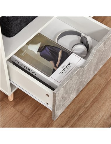 Homcom 990mm TV Stand with Shelf & Drawers, Modern Grey