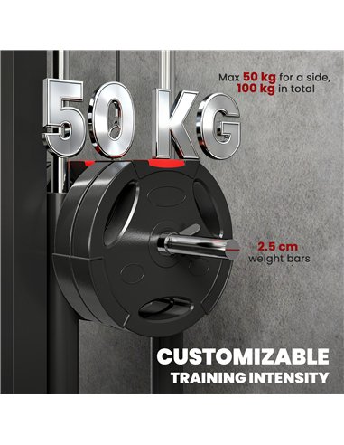 SPORTNOW Wall Mounted Lat Pull Down Machine, Crossover Cable Machine with High & Low Pulleys for Home Gym Full Body Workout