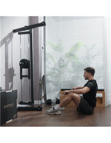 SPORTNOW Wall Mounted Lat Pull Down Machine, Crossover Cable Machine with High & Low Pulleys for Home Gym Full Body Workout
