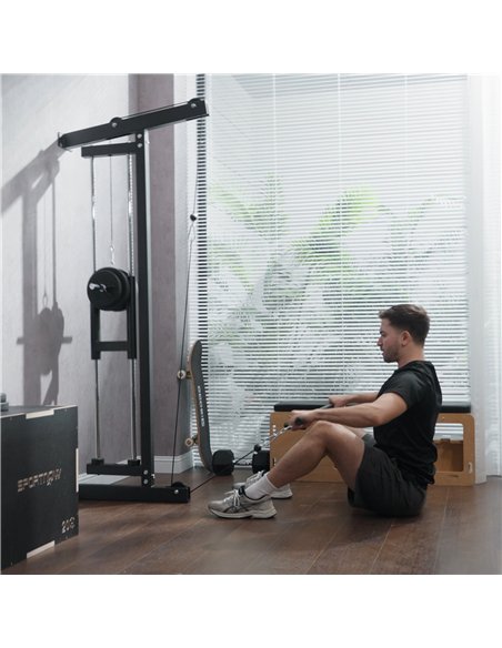 SPORTNOW Wall Mounted Lat Pull Down Machine, Crossover Cable Machine with High & Low Pulleys for Home Gym Full Body Workout - pic 174056 | FastDaddyshop