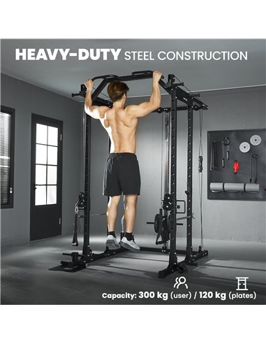SPORTNOW Cable Crossover Machine, with Lat-Pull Down System