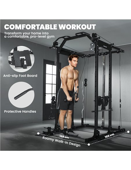 SPORTNOW Cable Crossover Machine, with Lat-Pull Down System - pic 174063 | FastDaddyshop