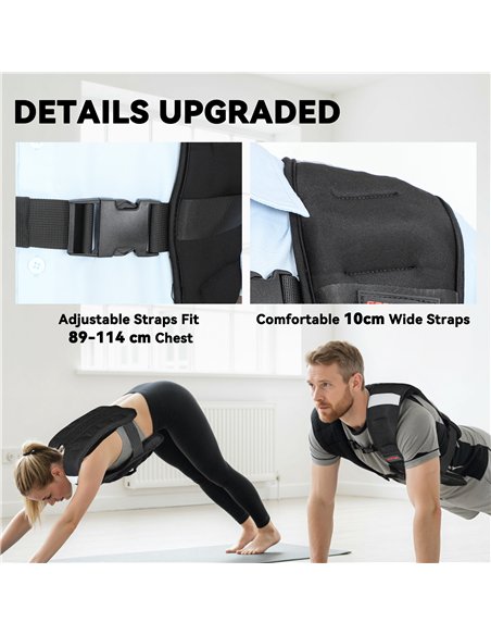 SPORTNOW Weighted Vest, 8 kg Weight Vest with Adjustable Straps, Reflective Strips, Black - pic 174088 | FastDaddyshop