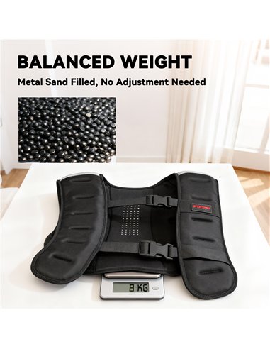 SPORTNOW Weighted Vest, 8 kg Weight Vest with Adjustable Straps, Reflective Strips, Black
