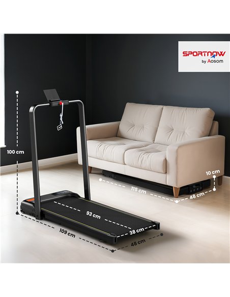 SPORTNOW Folding Walking Treadmill, Under Desk Walking Pad with Incline, Black - pic 174104 | FastDaddyshop