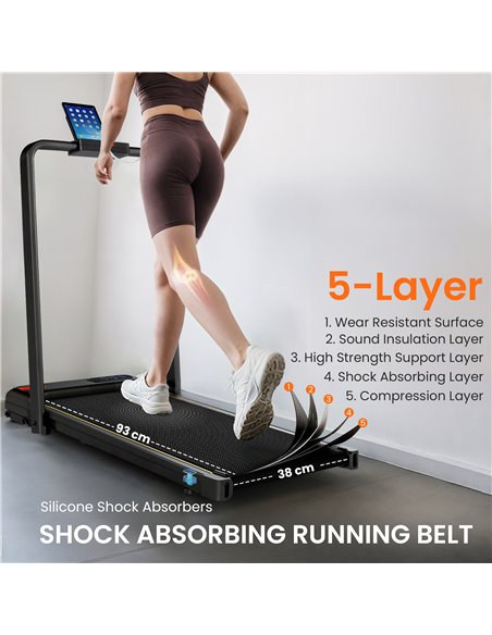 SPORTNOW Folding Walking Treadmill, Under Desk Walking Pad with Incline, Black - pic 174107 | FastDaddyshop