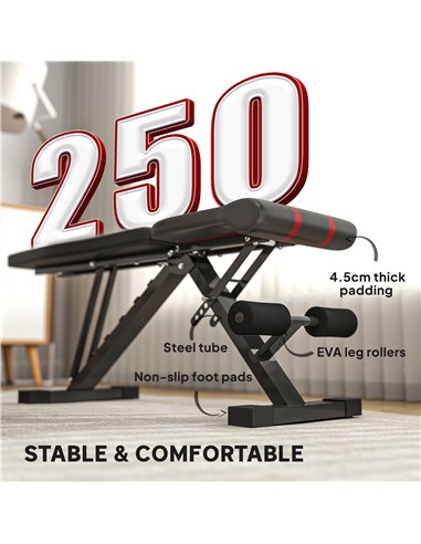 SPORTNOW Foldable Weight Bench, Adjustable Incline Flat Bench Press with 6-Level Backrest, 4-Level Seat, Leg Extension for Home 