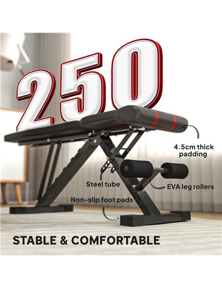 SPORTNOW Foldable Weight Bench, Adjustable Incline Flat Bench Press with 6-Level Backrest, 4-Level Seat, Leg Extension for Home  - pic 174116 | FastDaddyshop