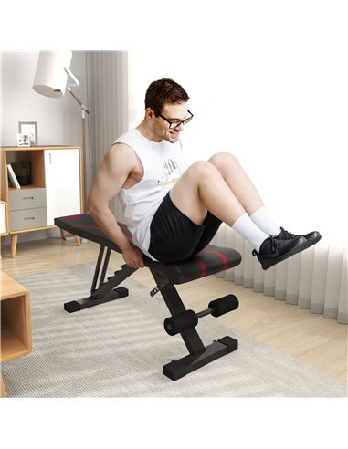 SPORTNOW Foldable Weight Bench, Adjustable Incline Flat Bench Press with 6-Level Backrest, 4-Level Seat, Leg Extension for Home 