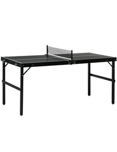 SPORTNOW 5ft Mini Table Tennis Table, Folding Ping Pong Table with Net and Aluminium Frame, Portable Ping Pong Game Set for Indo