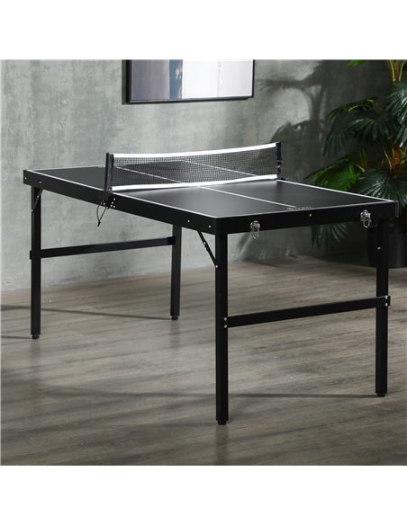 SPORTNOW 5ft Mini Table Tennis Table, Folding Ping Pong Table with Net and Aluminium Frame, Portable Ping Pong Game Set for Indo - pic 174130 | FastDaddyshop