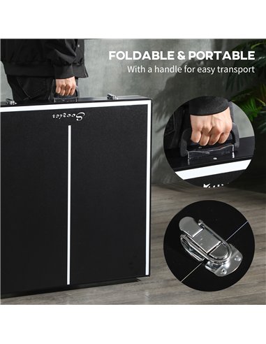 SPORTNOW 5ft Mini Table Tennis Table, Folding Ping Pong Table with Net and Aluminium Frame, Portable Ping Pong Game Set for Indo