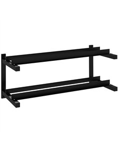 SPORTNOW Wall-Mounted Dumbbell Rack, 2-Tier Weight Stand, Space-Saving and Multi-Functional Steel organiser for Home Gym, Black