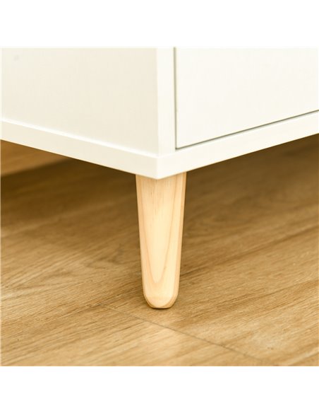 HOMCOM TV Stand with Shelf & Drawers Storage Cabinet Media Entertainment Center Modern White - pic 17414 | FastDaddyshop