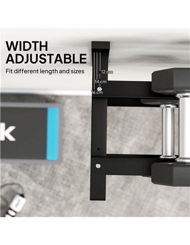 SPORTNOW Wall-Mounted Dumbbell Rack, 2-Tier Weight Stand, Space-Saving and Multi-Functional Steel organiser for Home Gym, Black