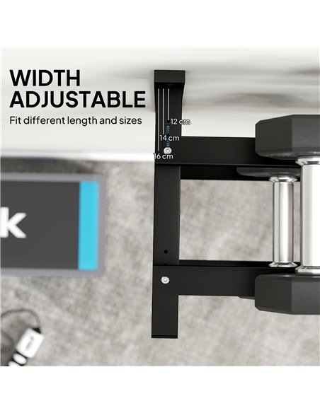 SPORTNOW Wall-Mounted Dumbbell Rack, 2-Tier Weight Stand, Space-Saving and Multi-Functional Steel organiser for Home Gym, Black - pic 174144 | FastDaddyshop