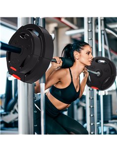 SPORTNOW Weight Plates Set, with Two 10kg and Two 5kg weights, Black 2
