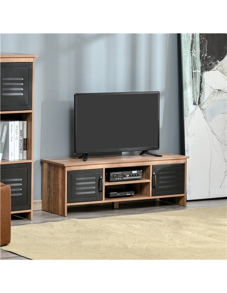 Homcom 1090mm TV Stand with 2 Drawers and 2 Storage Compartment, Brown - Black - pic 17416 | FastDaddyshop