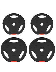 SPORTNOW Weight Plates Set, with Two 5kg and Two 2.5kg weights, Black