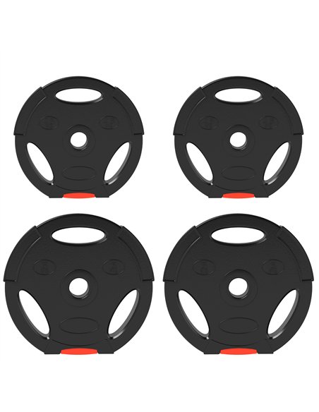 SPORTNOW Weight Plates Set, with Two 5kg and Two 2.5kg weights, Black - pic 174165 | FastDaddyshop