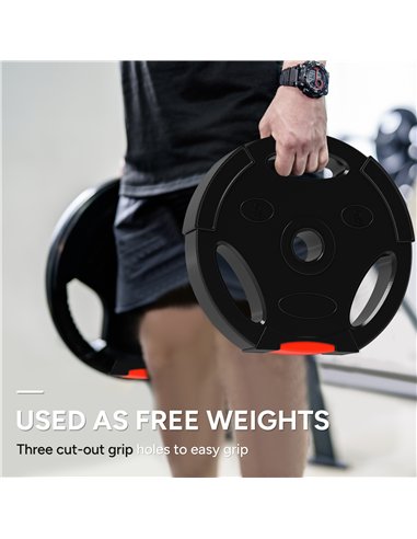 SPORTNOW Weight Plates Set, with Two 5kg and Two 2.5kg weights, Black