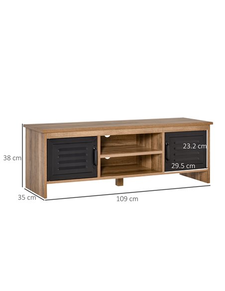 Homcom 1090mm TV Stand with 2 Drawers and 2 Storage Compartment, Brown - Black - pic 17417 | FastDaddyshop