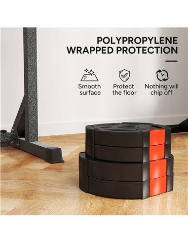 SPORTNOW Weight Plates Set, with Two 5kg and Two 2.5kg weights, Black