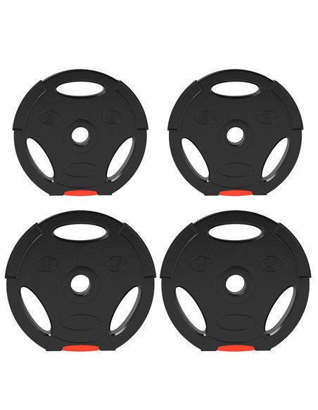 SPORTNOW Weight Plates Set, with Two 7.5kg and Two 5kg weights, Black - pic 174174 | FastDaddyshop