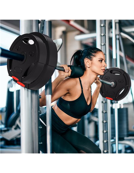 SPORTNOW Weight Plates Set, with Two 7.5kg and Two 5kg weights, Black - pic 174175 | FastDaddyshop