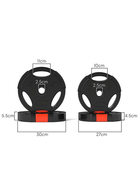 SPORTNOW Weight Plates Set, with Two 7.5kg and Two 5kg weights, Black - pic 174176 | FastDaddyshop