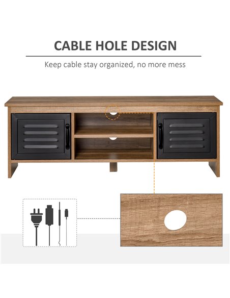 Homcom 1090mm TV Stand with 2 Drawers and 2 Storage Compartment, Brown - Black - pic 17418 | FastDaddyshop