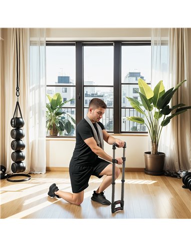 SPORTNOW Chest Expander, with 10-50kg Adjustable Resistance, for Home Gym, Office, Travel Workout