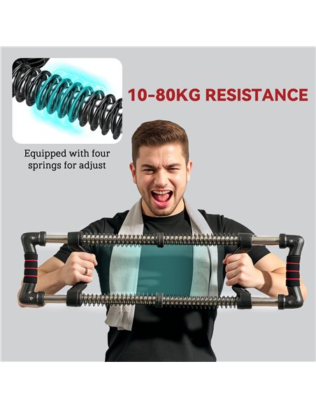 SPORTNOW Chest Expander, with 10-50kg Adjustable Resistance, for Home Gym, Office, Travel Workout - pic 174186 | FastDaddyshop