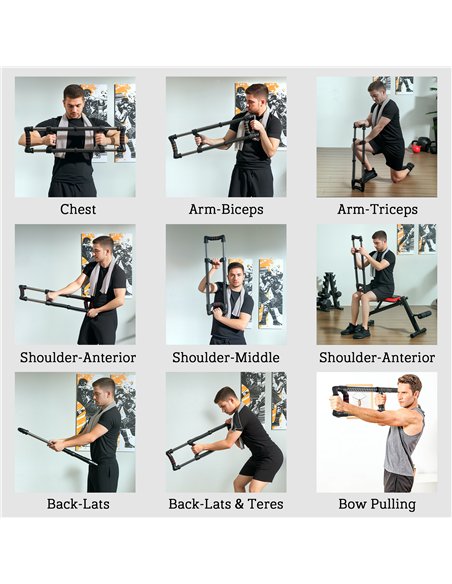 SPORTNOW Chest Expander, with 10-50kg Adjustable Resistance, for Home Gym, Office, Travel Workout - pic 174187 | FastDaddyshop