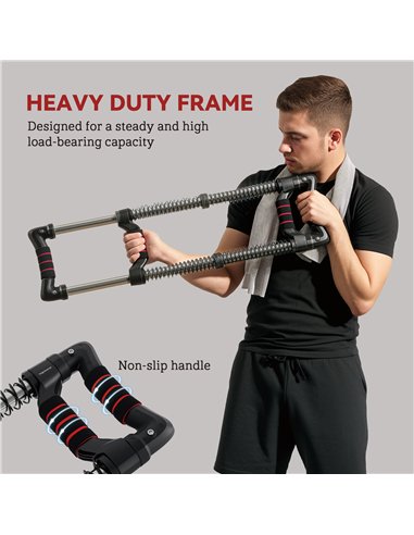 SPORTNOW Chest Expander, with 10-50kg Adjustable Resistance, for Home Gym, Office, Travel Workout