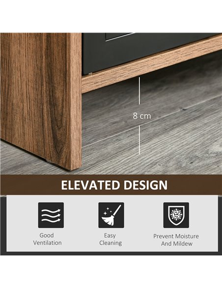 Homcom 1090mm TV Stand with 2 Drawers and 2 Storage Compartment, Brown - Black - pic 17419 | FastDaddyshop