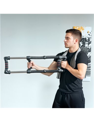 SPORTNOW Chest Expander, with 10-50kg Adjustable Resistance, for Home Gym, Office, Travel Workout