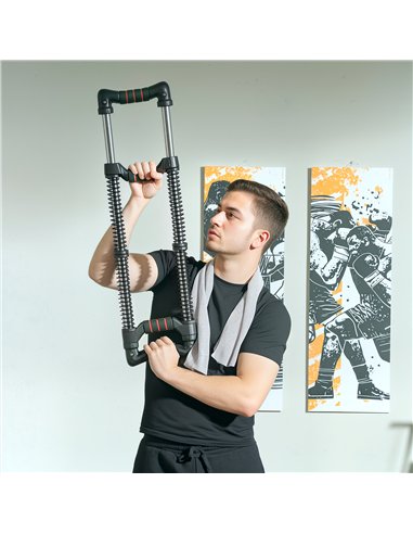 SPORTNOW Chest Expander, with 10-50kg Adjustable Resistance, for Home Gym, Office, Travel Workout