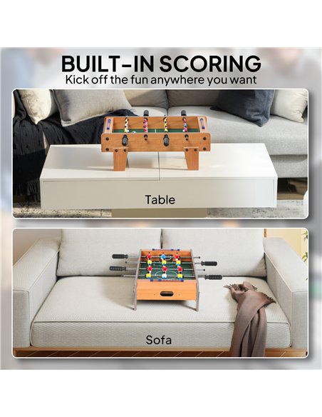 SPORTNOW 20 in Table-top Football Table with Stainless Steel Rods, Compact Foosball Table for Kids and Adults, All-Inclusive Foo - pic 174195 | FastDaddyshop
