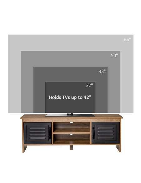 Homcom 1090mm TV Stand with 2 Drawers and 2 Storage Compartment, Brown - Black - pic 17420 | FastDaddyshop